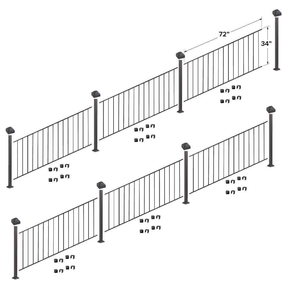 Fortress Building Products 36-ft x 34-in Black Sand Steel Deck Rail Kit