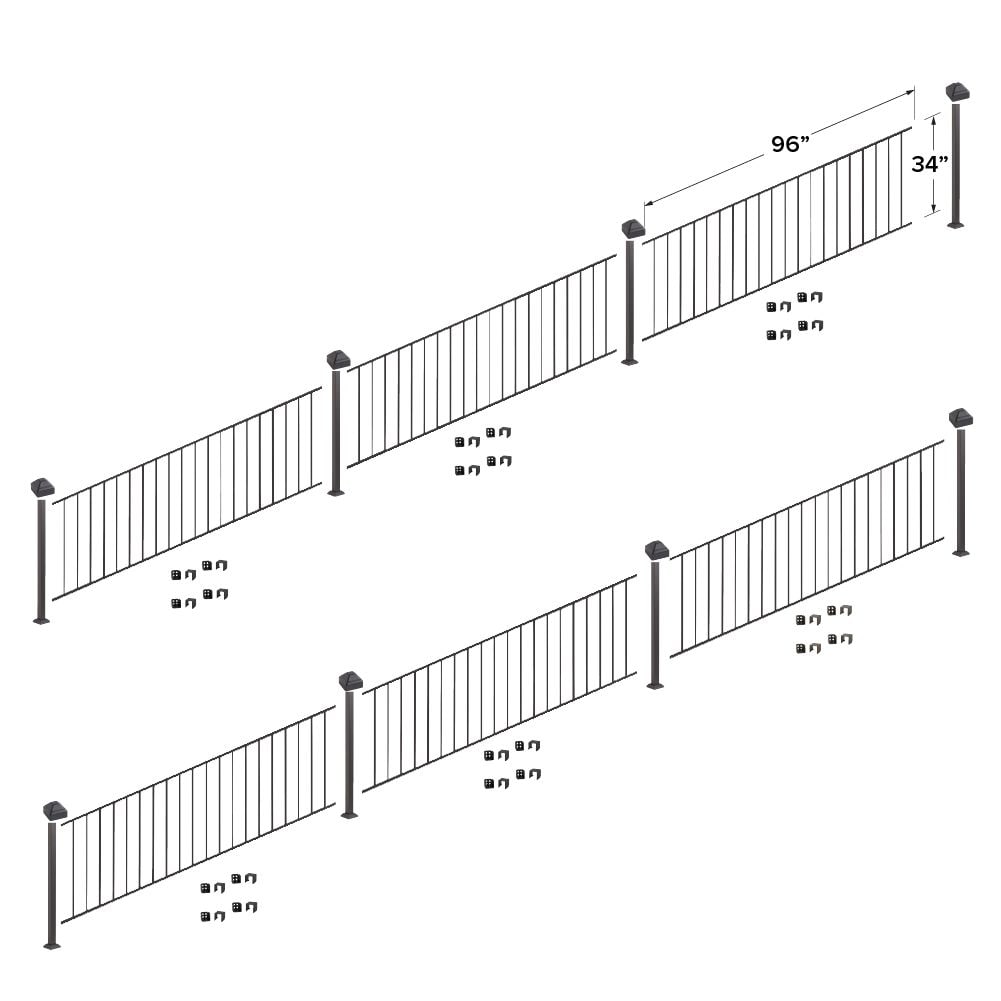 Fortress Building Products 48-ft x 34-in Black Sand Steel Deck Rail Kit
