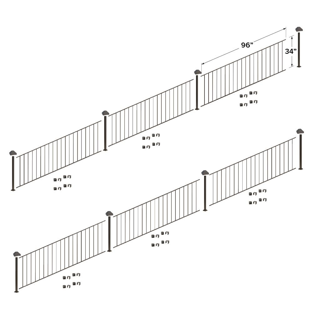 Fortress Building Products 48-ft x 34-in Antique Bronze Steel Deck Rail Kit