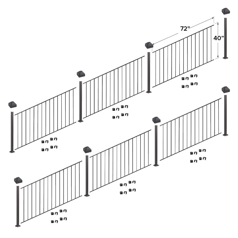 Fortress Building Products 36-ft x 40-in Black Sand Steel Deck Rail Kit