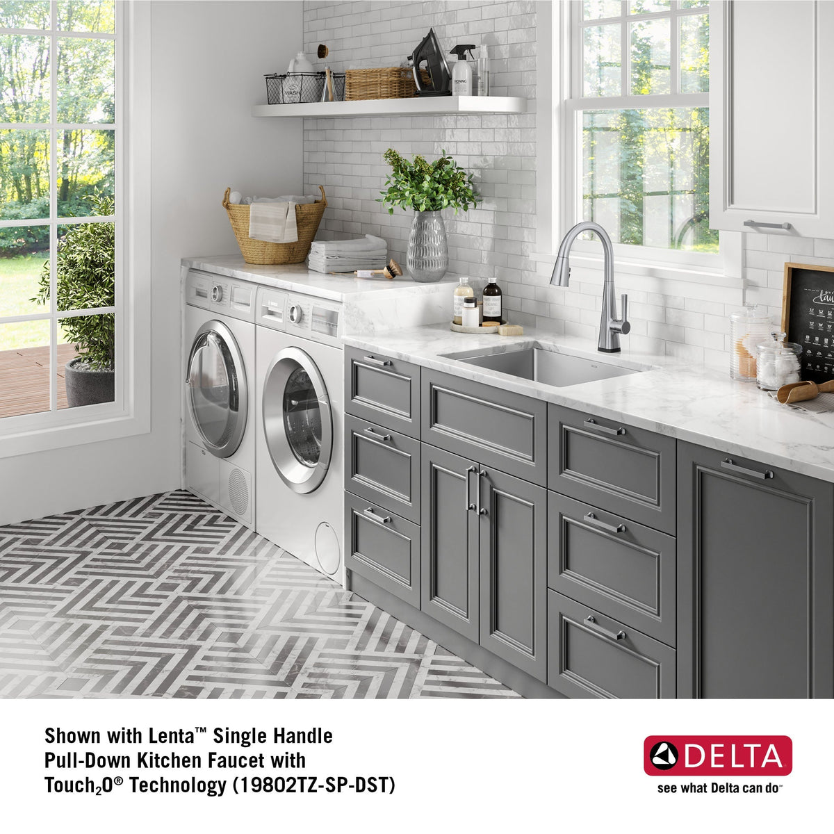 Delta 18-in x 24-in Stainless Steel Undermount Laundry Sink with Drain