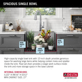 Delta 18-in x 24-in Stainless Steel Undermount Laundry Sink with Drain