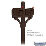 Deluxe Mailbox Post - 2 Sided for Two Mailboxes, In-Ground Mounted, Bronze