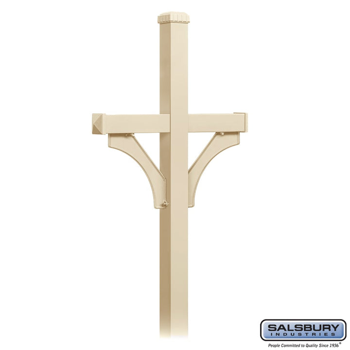 Deluxe Mailbox Post - 2 Sided for Two Mailboxes - In-Ground Mounted - Sandstone