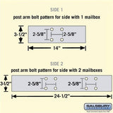 Deluxe Mailbox Post - 2 Sided for Two Mailboxes - In-Ground Mounted - Sandstone