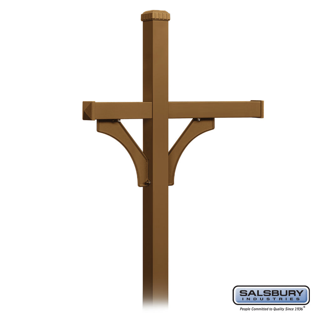 Deluxe Mailbox Post - 2 Sided for Two Mailboxes - In-Ground Mounted - Sandstone