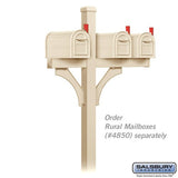 Deluxe Mailbox Post - 2 Sided for 3 Mailboxes - In-Ground Mounted - Sandstone