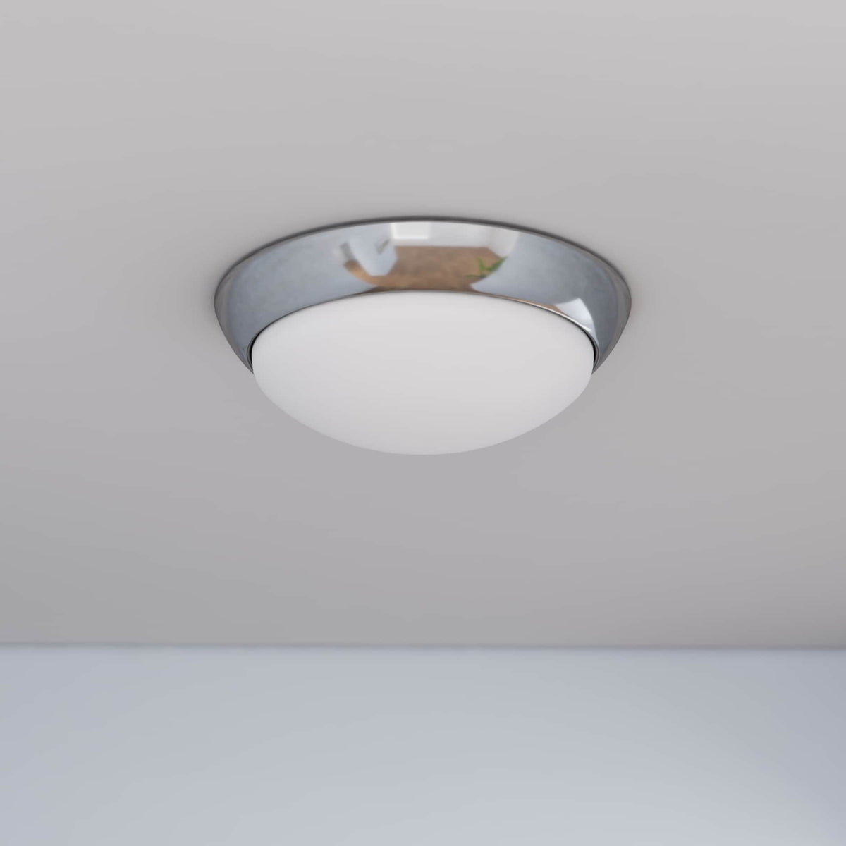 Project Source 13-in Brushed Nickel Traditional Flush Mount Light, Integrated LED, 3000K, Dimmable