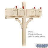 Deluxe Mailbox Post - 2 Sided for 4 Mailboxes - In-Ground Mounted - Sandstone