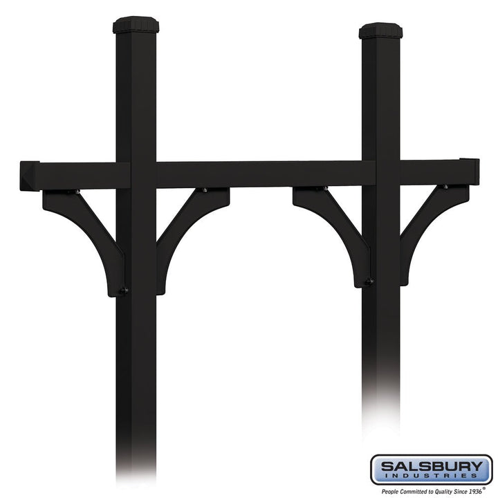 Deluxe Mailbox Post - Bridge Style for 5 Mailboxes - In-Ground Mounted - Black