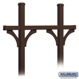 Deluxe Mailbox Post - Bridge Style for 5 Mailboxes - In-Ground Mounted - Black