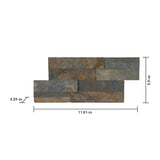 Satori Oxide Ledgestone 6-in x 12-in Natural Slate Stone-Look Wall Tile, 0.48-sq ft per Piece