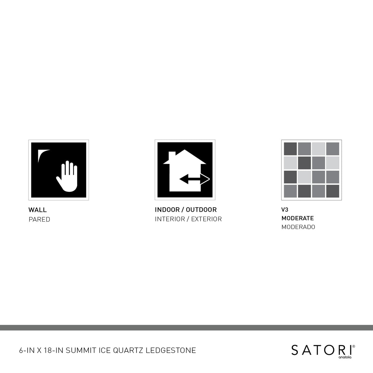 Satori Summit Ice Ledgestone 6-in x 18-in Natural Stone Look Wall Tile (3.66-sq. ft/ Carton)
