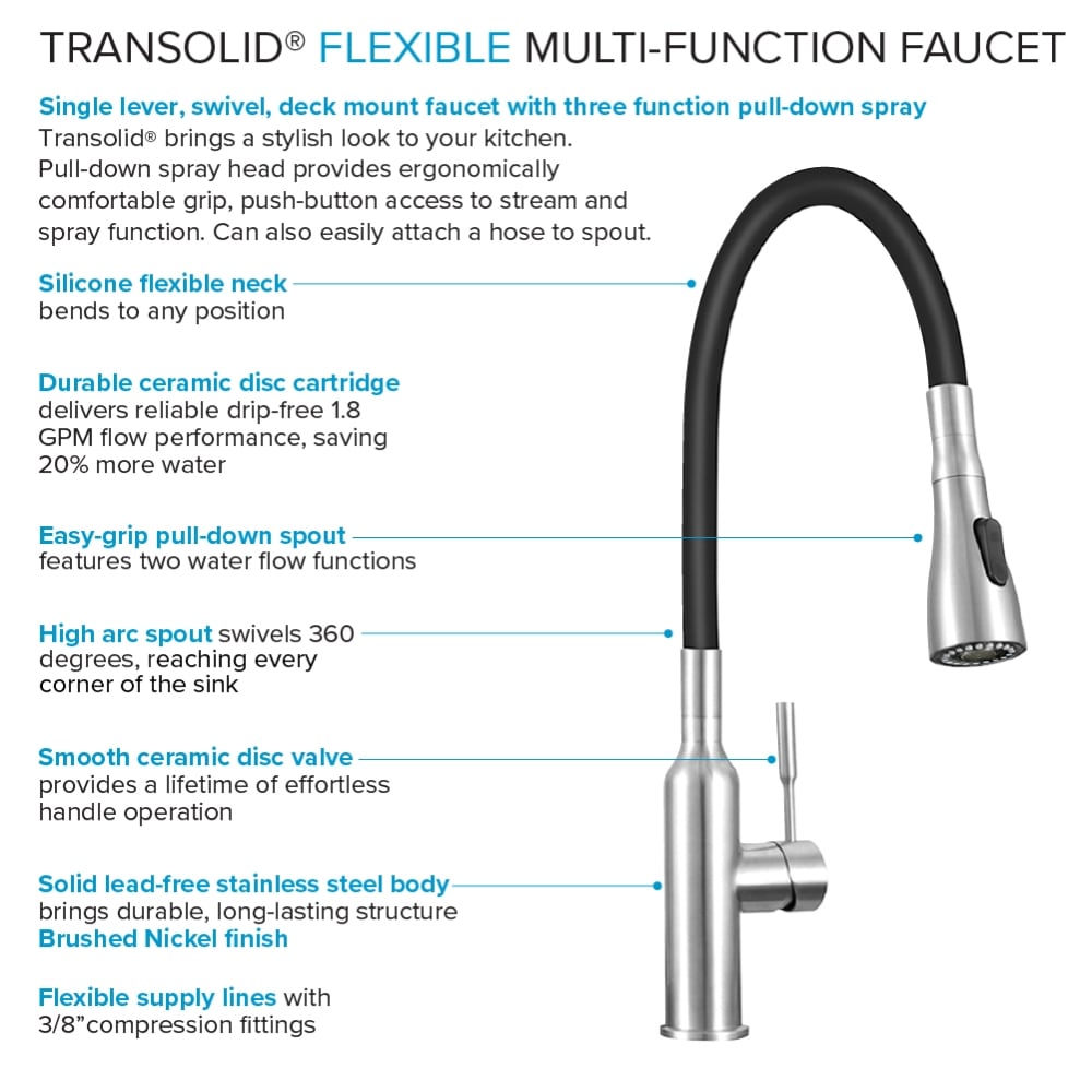 Transolid Matte Black Freestanding Laundry Sink with Cabinet and Faucet