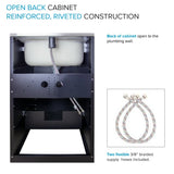 Transolid Matte Black Freestanding Laundry Sink with Cabinet and Flex+Freeze Faucet