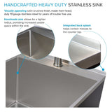 Transolid Matte Black Freestanding Laundry Sink with Cabinet and Faucet - 21.8x22.4 in