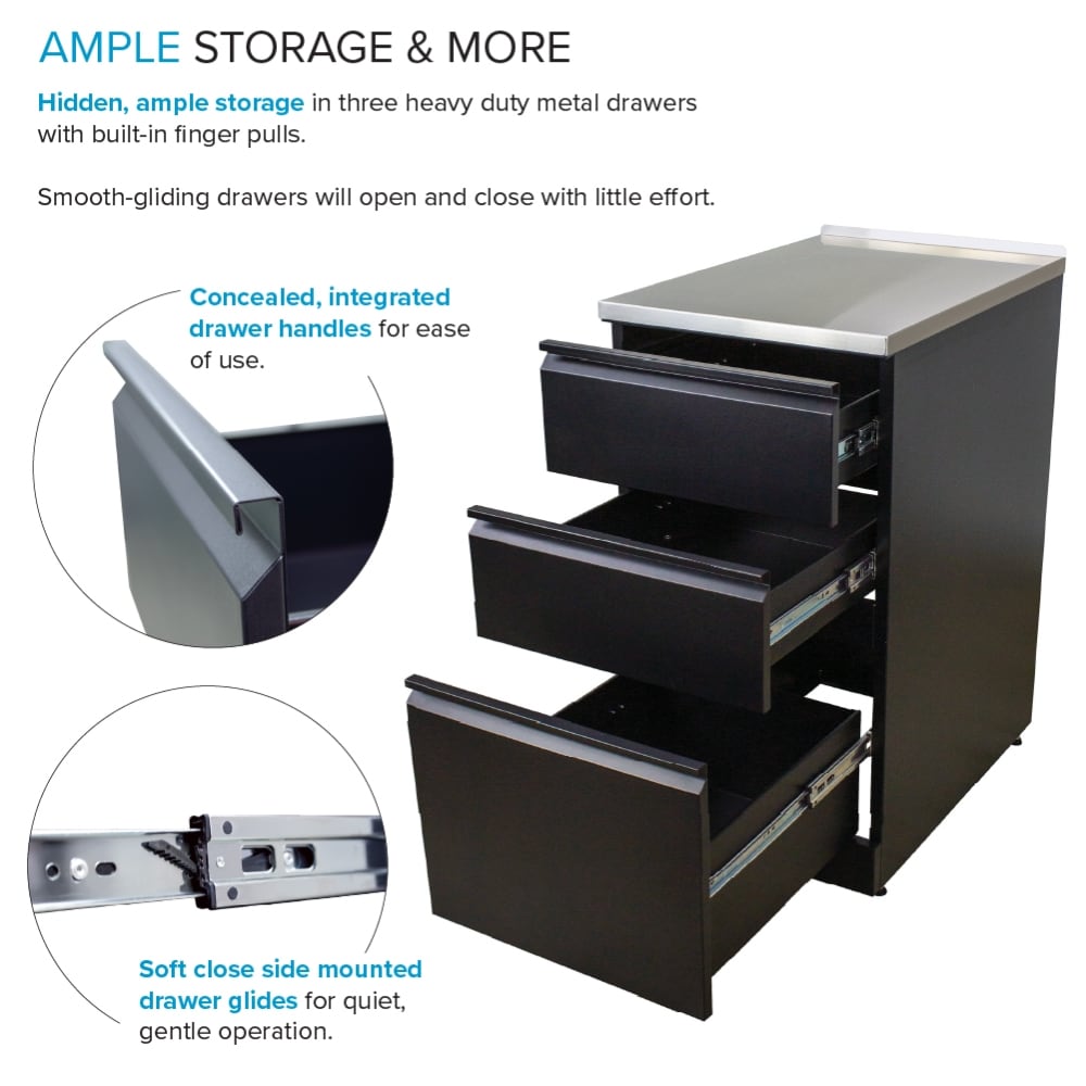 Transolid Matte Black Freestanding Laundry Sink with Cabinet and Faucet