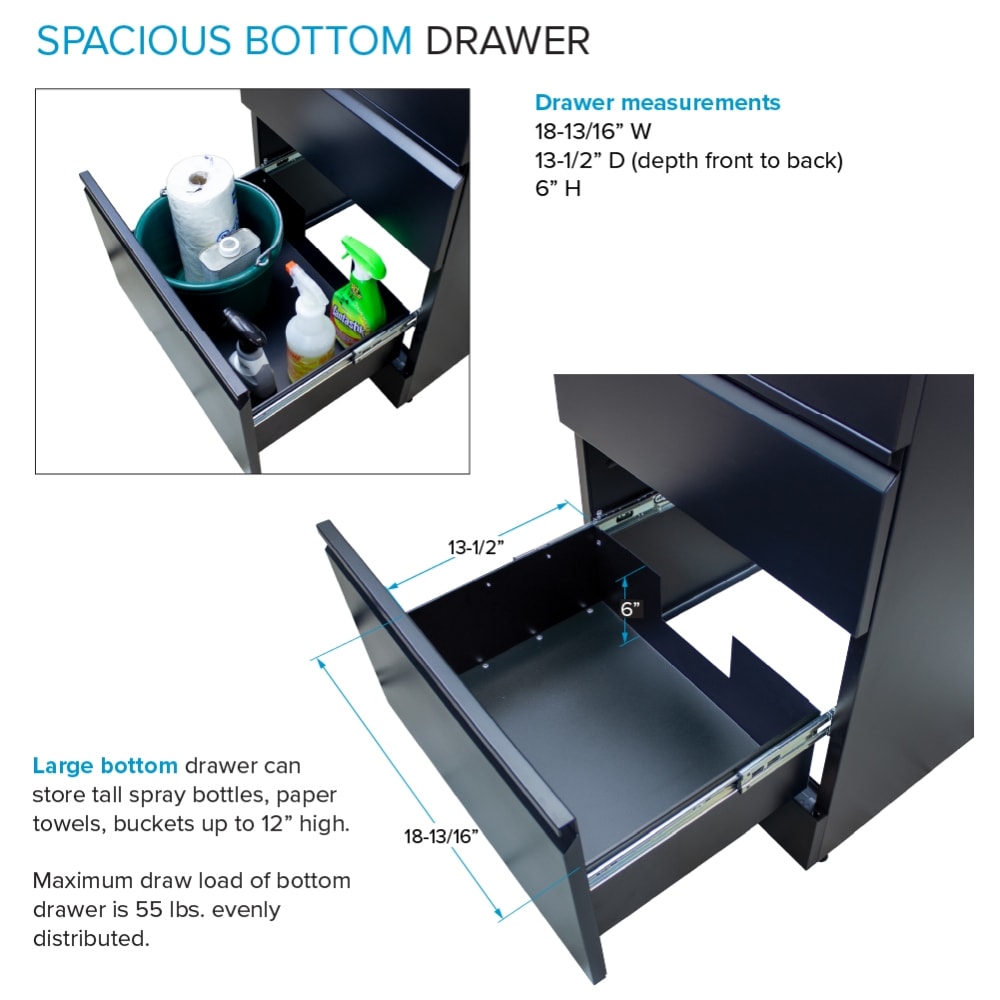 Transolid Matte Black Freestanding Laundry Sink with Cabinet and Faucet