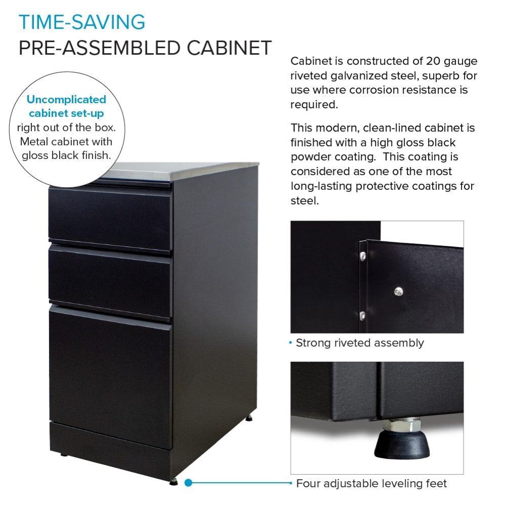 Transolid Matte Black Freestanding Laundry Sink with Cabinet and Faucet