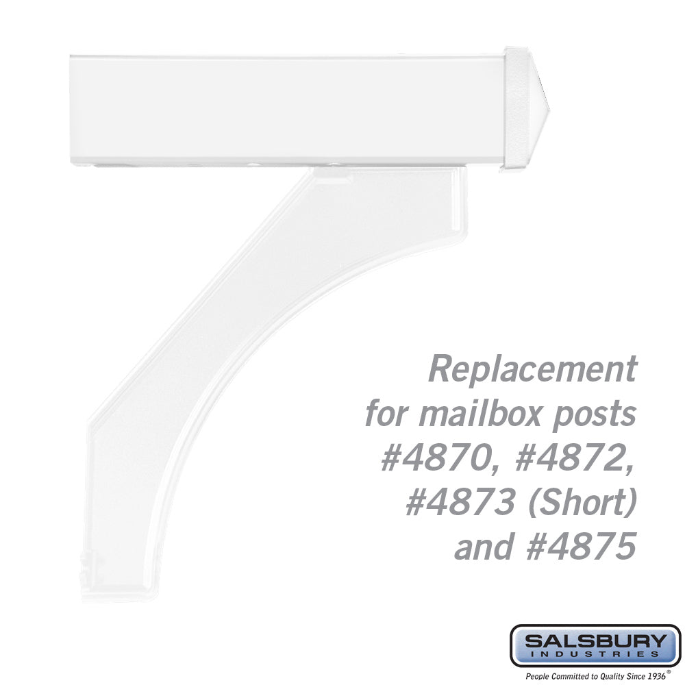 White Arm Kit Replacement for Deluxe Mailbox Post Models #4870, #4872, #4873 (Short), and #4875