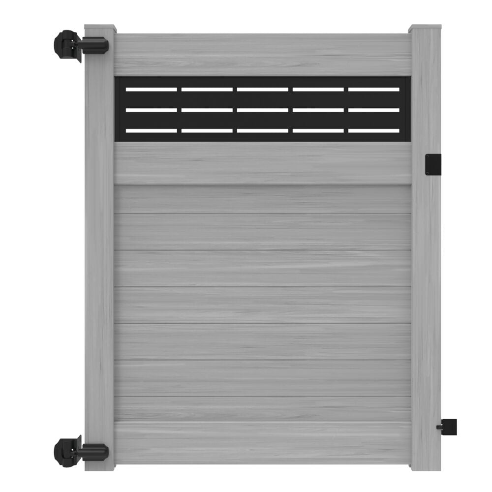 Freedom Barington Boardwalk/Newbeck Boardwalk 6-ft H x 5-ft W Driftwood Vinyl Fence Gate Kit (Unassembled)