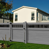 Freedom Barington Boardwalk/Newbeck Boardwalk 6-ft H x 5-ft W Driftwood Vinyl Fence Gate Kit (Unassembled)