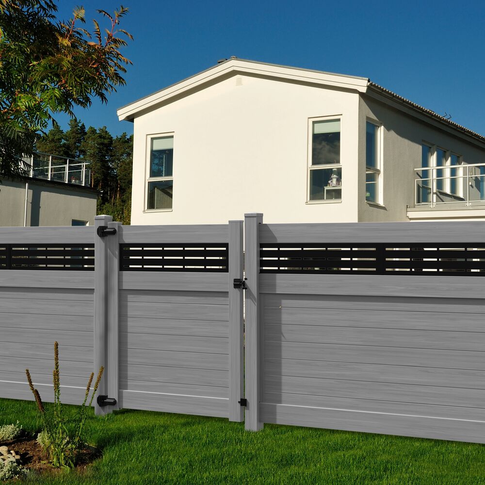 Freedom Barington/Newbeck DSP 9-ft H x 5-in W Driftwood Vinyl Line Fence Post (Assembled)