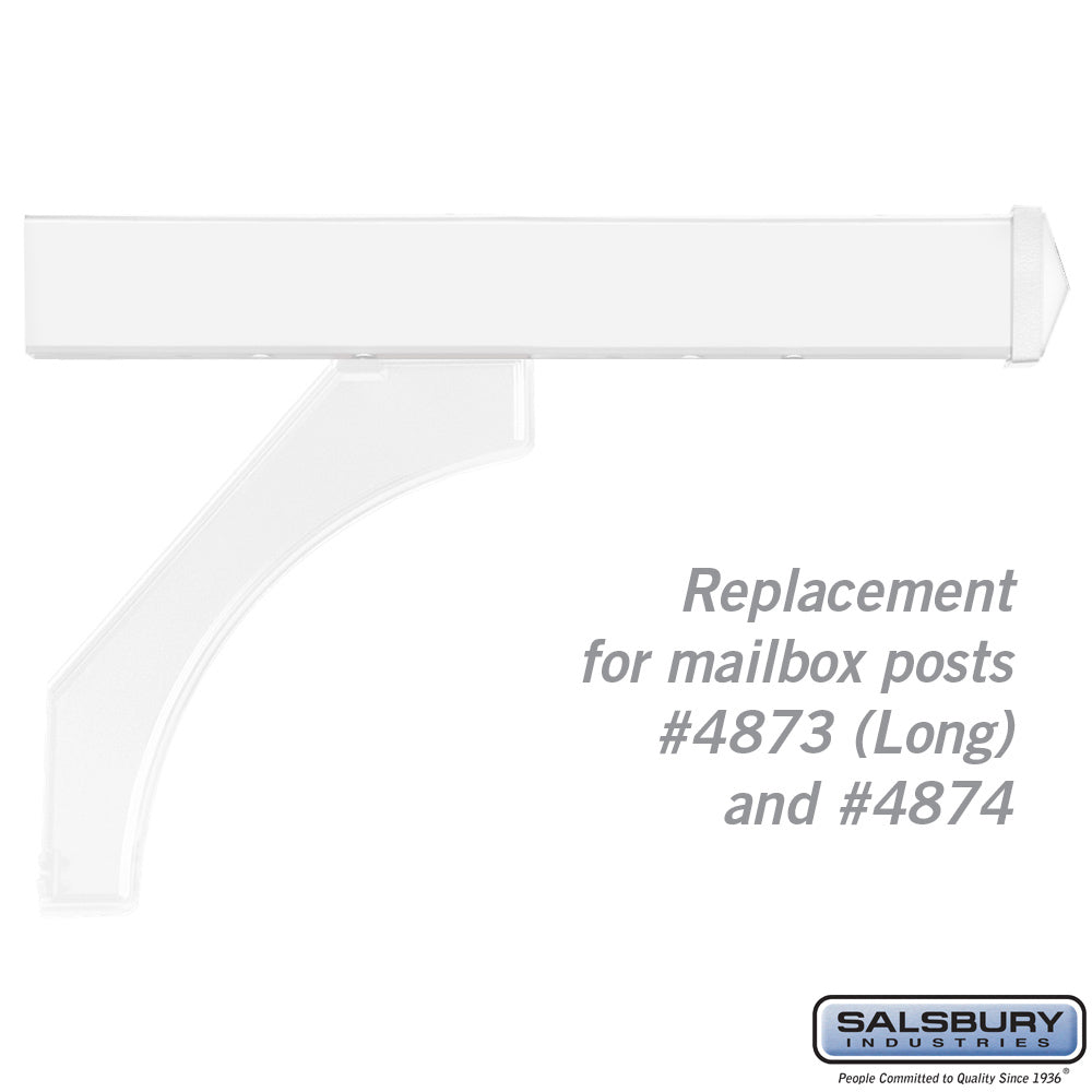White Arm Kit Replacement for Deluxe Mailbox Post Supporting Two Mailboxes