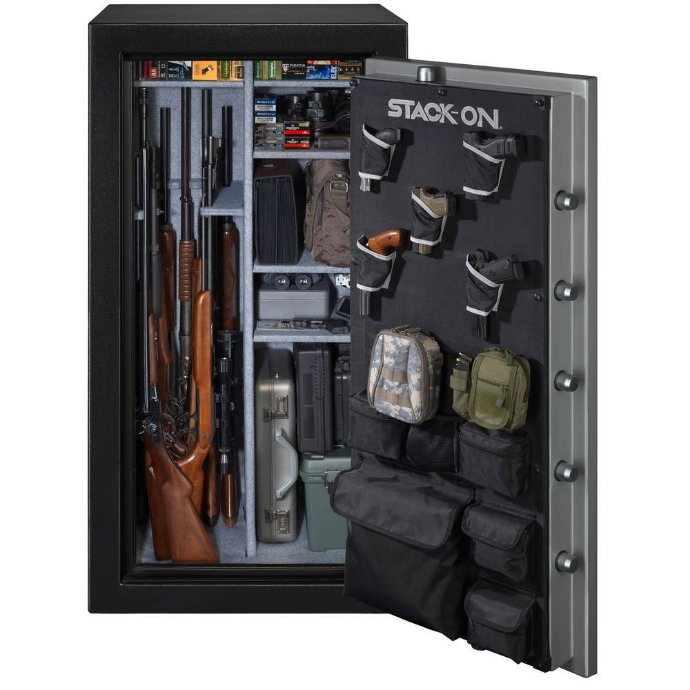 40-Gun Fire/Waterproof Combination Lock Safe, Matte Black/Silver - Super Arbor