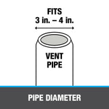 Oatey Rain Collar 3-in to 4-in x 4.5-in EPDM Rubber Vent and Pipe Flashing, Black