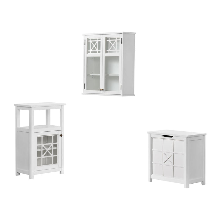 Alaterre Furniture 27-in x 29-in x 8-in White Wood Wall-mount Linen Cabinet