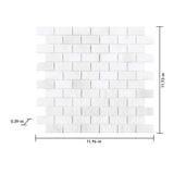 Satori Bianco 12-in x 12-in Polished Natural Stone Brick Look Mosaic Wall Tile (0.97-sq. ft/ Piece)