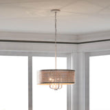 Kichler Sayulita 4-Light White Coastal Drum Medium Hanging Pendant Light