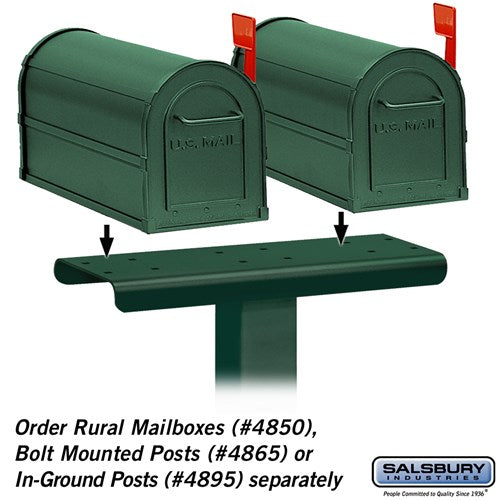 2-Wide Mailbox Spreader for Rural Mailboxes, Green