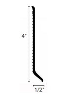 Flexco Black Dahlia 0.125-in T x 4-in W x 48-in L Thermoplastic Rubber Wall Base