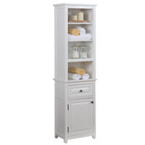 Alaterre Furniture Dorset 17-in x 65-in x 13-in White Wood Freestanding Linen Cabinet