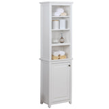 Alaterre Furniture 17-in x 65-in x 13-in White Wood Freestanding Linen Cabinet