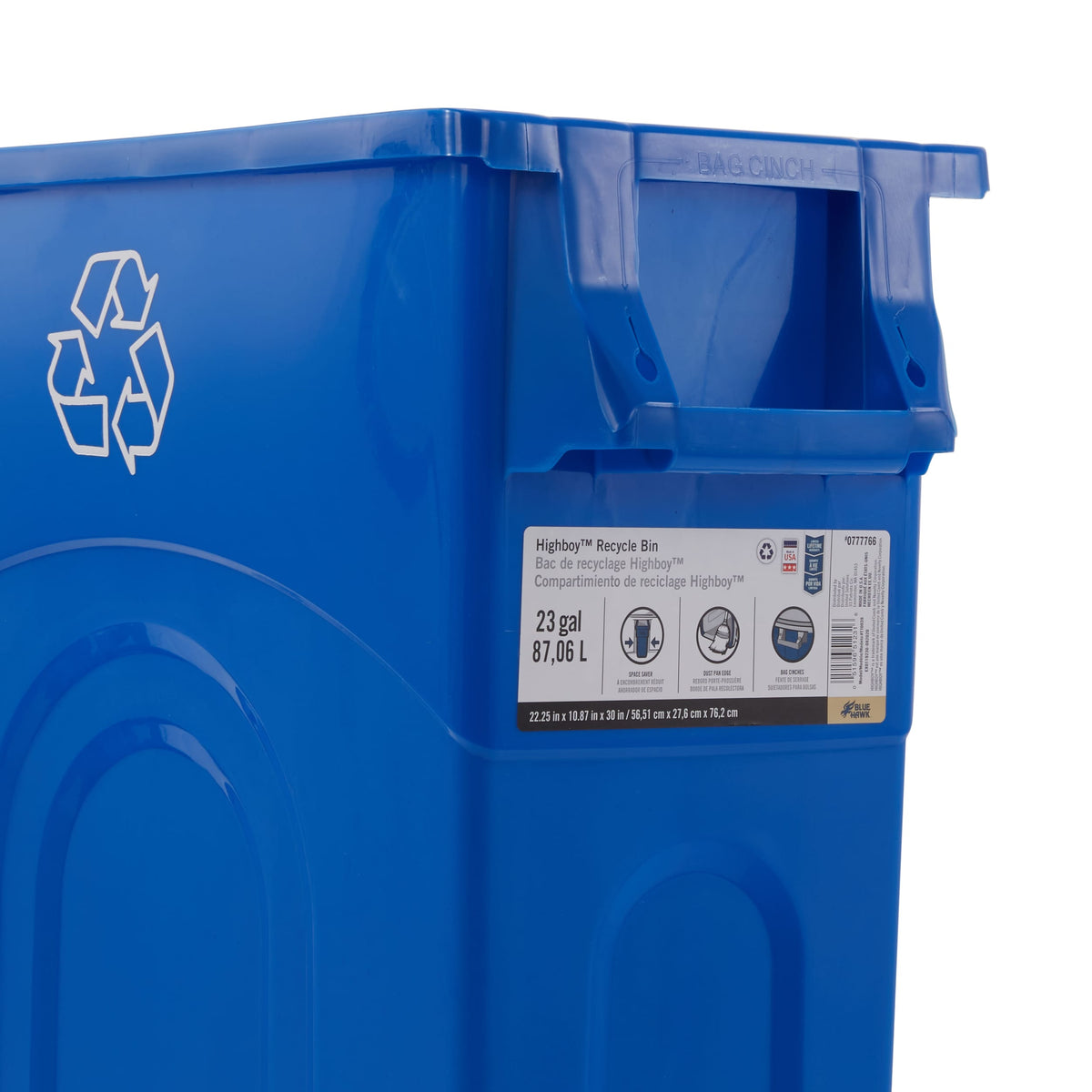 Blue Hawk 23-Gallon Blue Indoor/Outdoor Recycling Bin