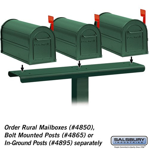 3-Wide Mailbox Spreader for Rural and Townhouse Mailboxes - Green