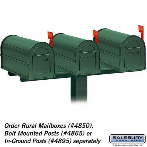3-Wide Mailbox Spreader for Rural and Townhouse Mailboxes - Green
