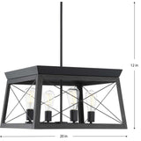 Progress Lighting Briarwood 4-Light Black Farmhouse Chandelier