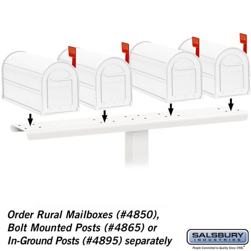 4-Wide Mailbox Spreader for Rural Mailboxes - White