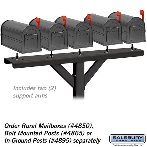 5-Wide Mailbox Spreader with 2 Supporting Arms - White