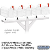 5-Wide Mailbox Spreader with 2 Supporting Arms - White