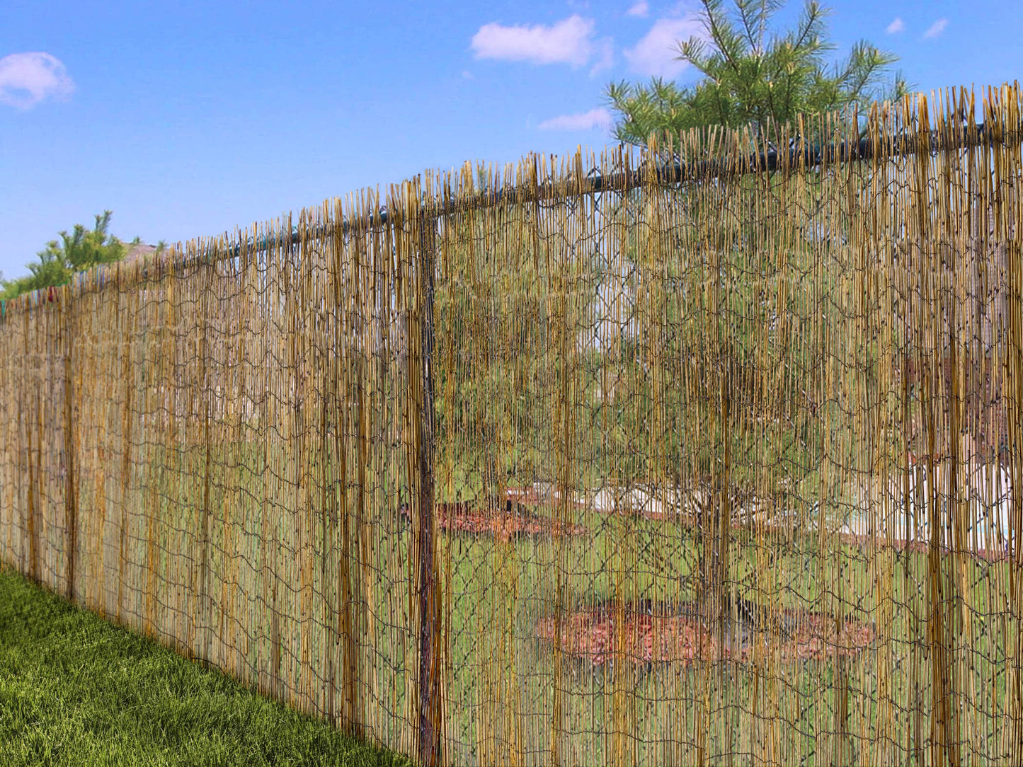 Garden Craft 8x4 FT Bamboo Reed Fencing - Light Brown, Durable & Versatile