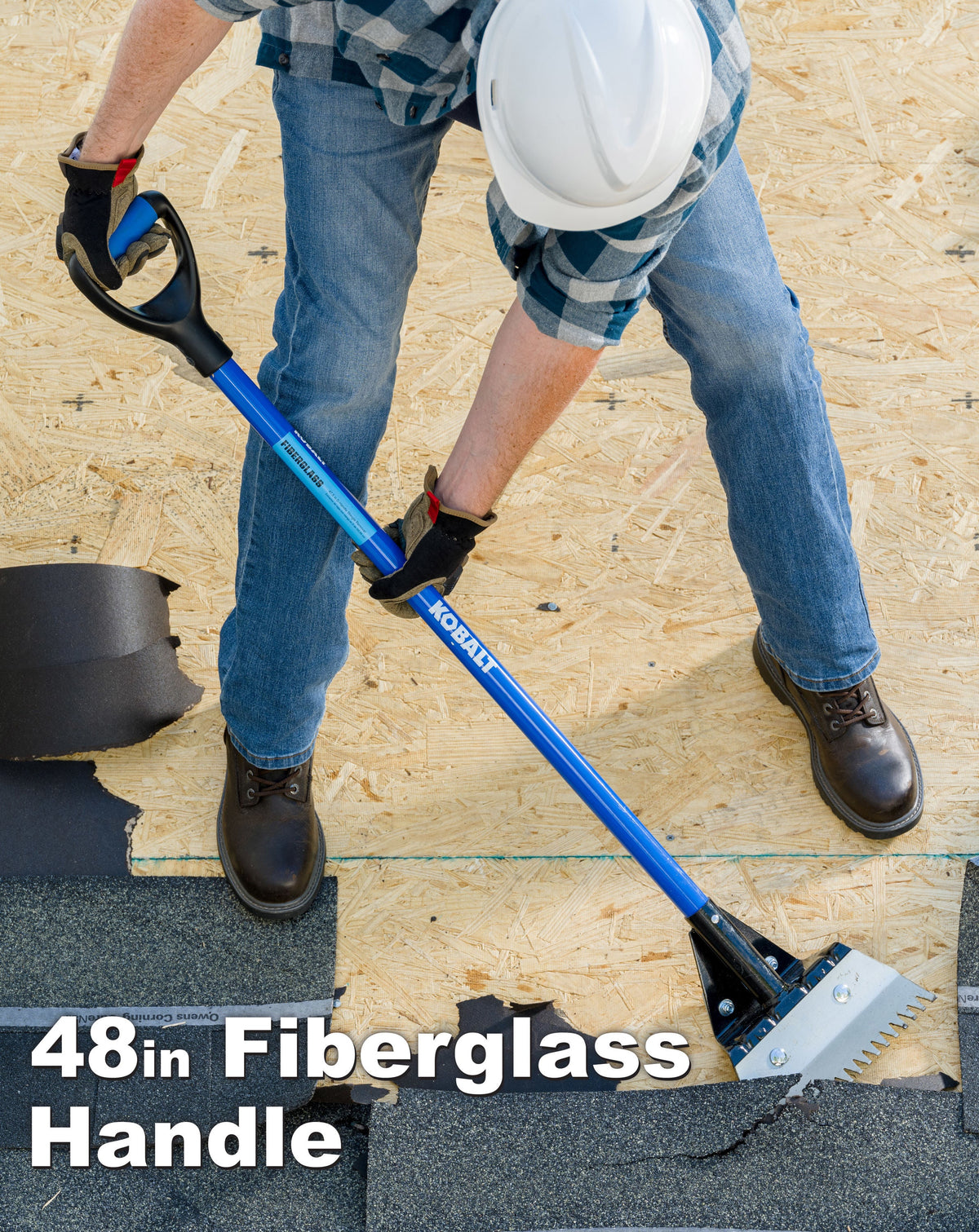Kobalt 48-in Roof Shingle Remover with 9-in Serrated Replaceable Blade and Fiberglass D-Handle