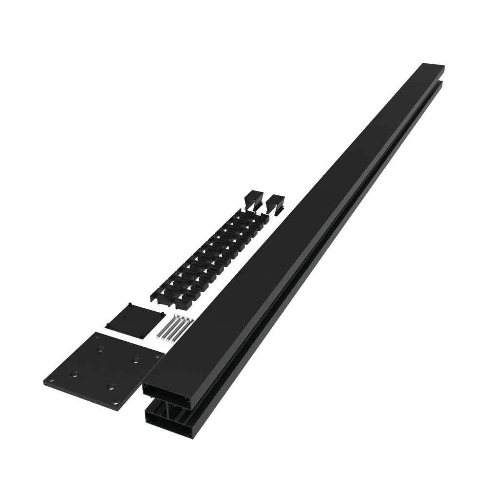 Freedom Alloy Mixed Material 6-ft H x 3-in W Matte Black Aluminum Privacy Line Fence Post