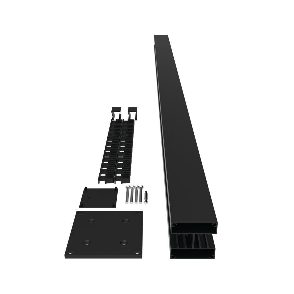 Freedom Alloy Mixed Material 6-ft H x 3-in W Matte Black Aluminum Privacy Line Fence Post