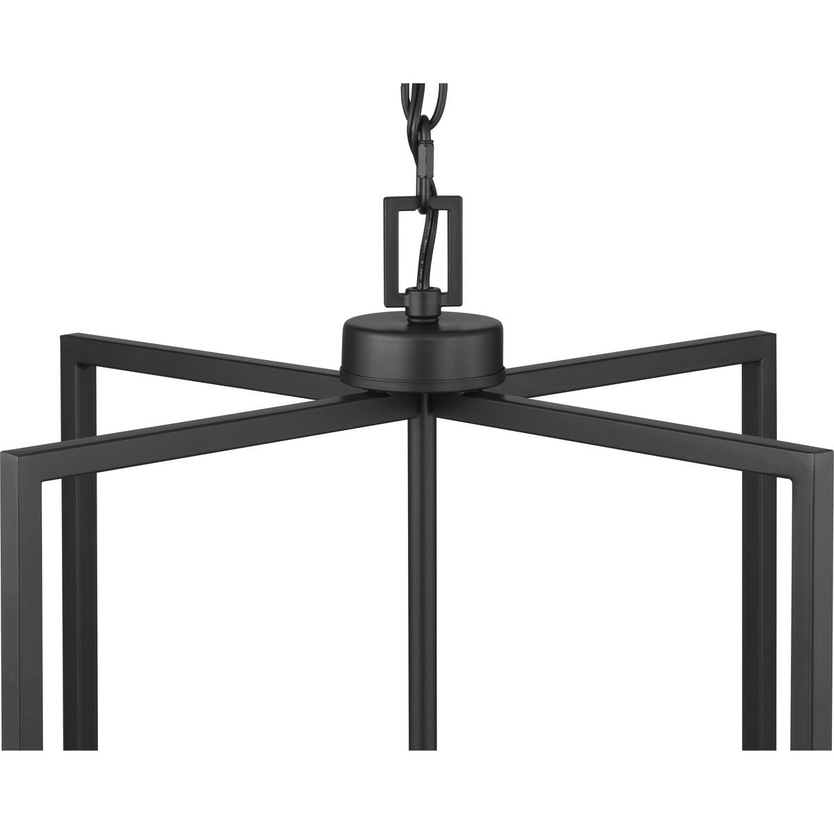 Progress Lighting Rexington 4-Light Matte Black Modern/Contemporary Etched Glass Cylinder Medium Hanging Pendant Light
