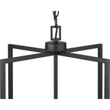Progress Lighting Rexington 4-Light Matte Black Modern/Contemporary Etched Glass Cylinder Medium Hanging Pendant Light